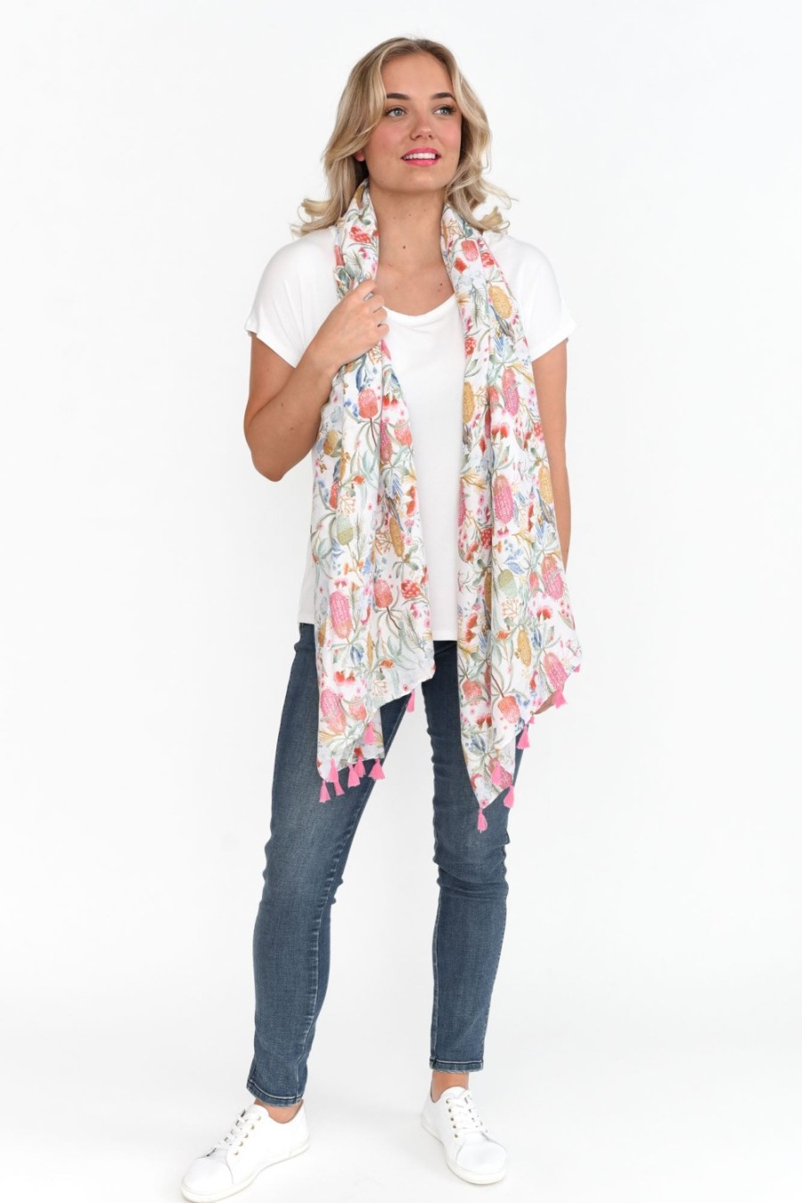 Clothing Enhance Scarves | Beata Multi Banksia Scarf