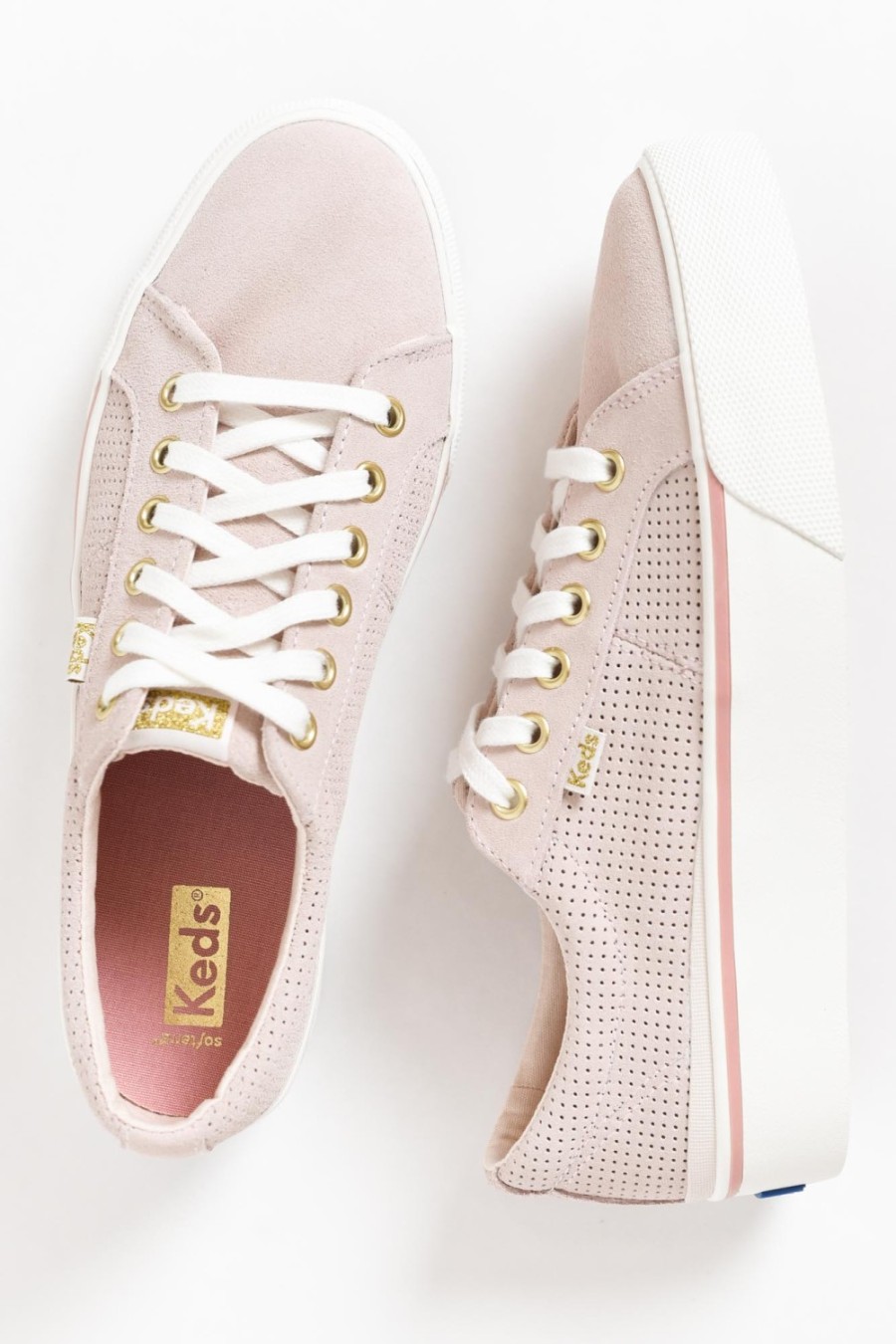 Shoes Keds Leather Sneakers | Jump Kick Pink Suede Sneaker