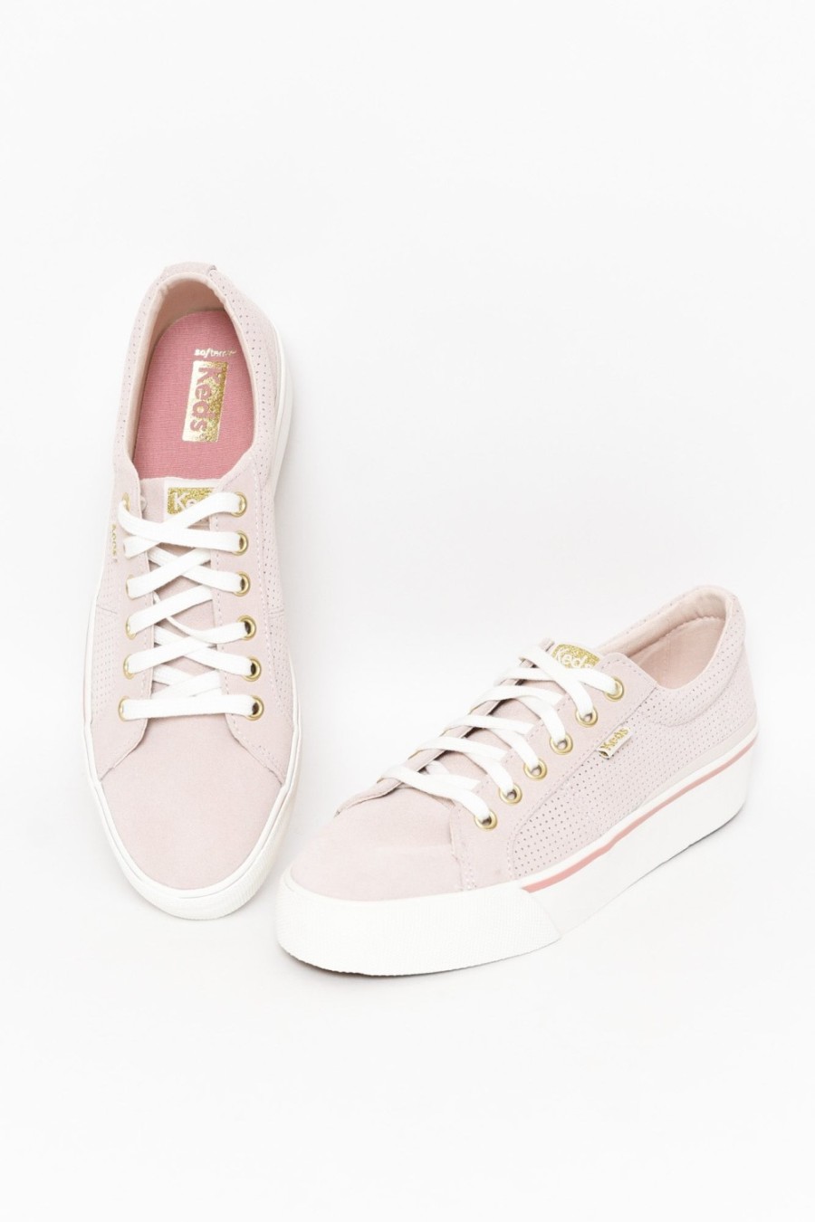 Shoes Keds Leather Sneakers | Jump Kick Pink Suede Sneaker