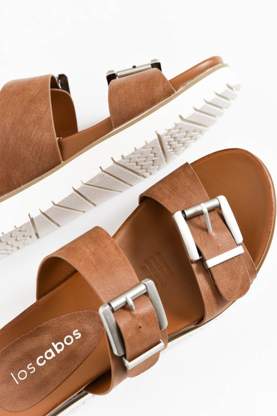 Shoes Los Cabos Slides | Cayla Chocolate Buckle Platform Slide