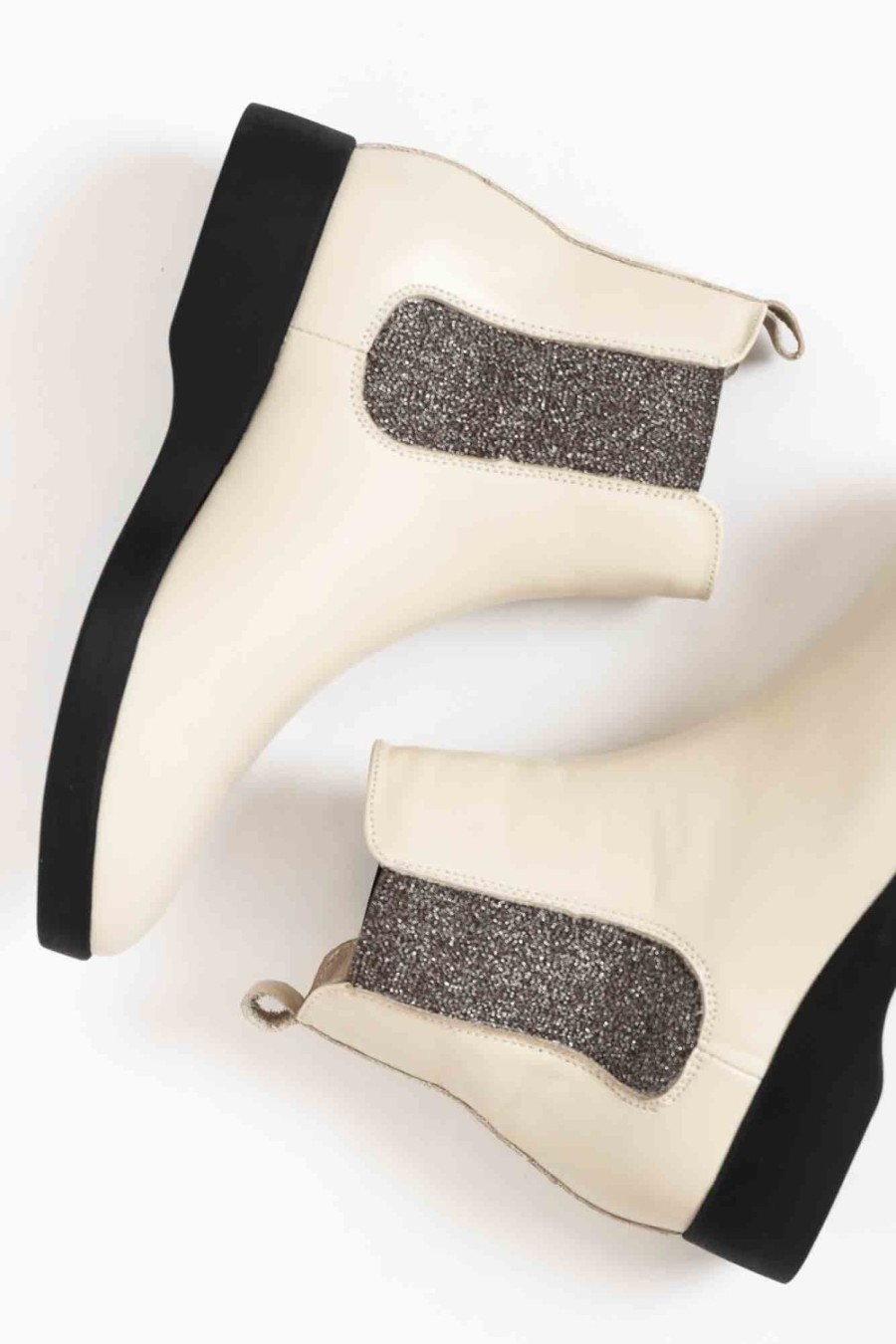 Shoes Alfie and Evie | Hoddle Cream Leather Ankle Boot