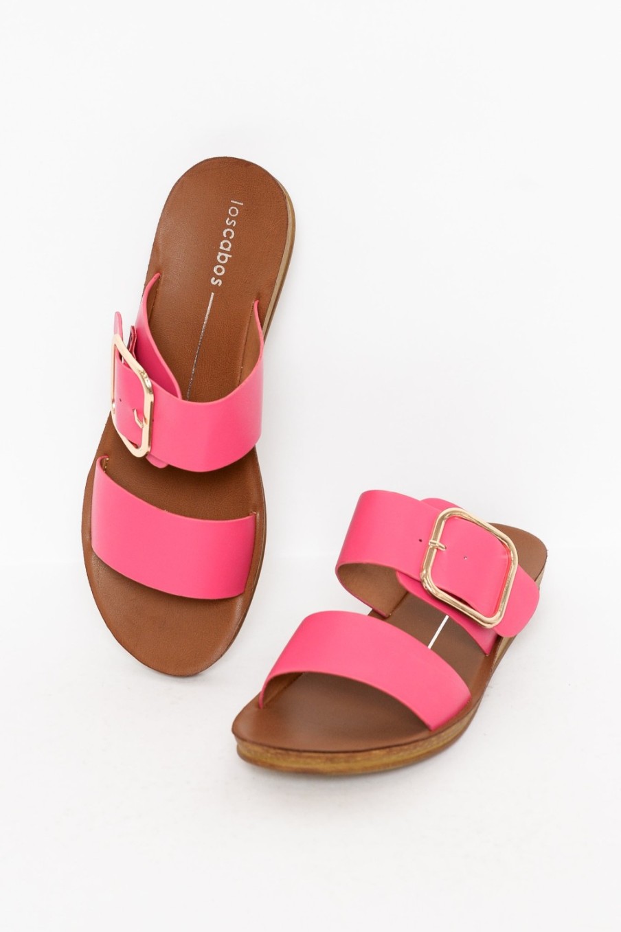 Shoes Los Cabos Slides | Doti Hot Pink Buckle Slide