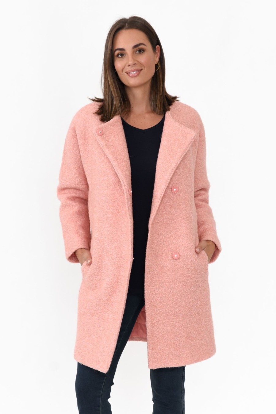 Clothing Foil Coats | Senseo Winter Peach Wool Blend Coat