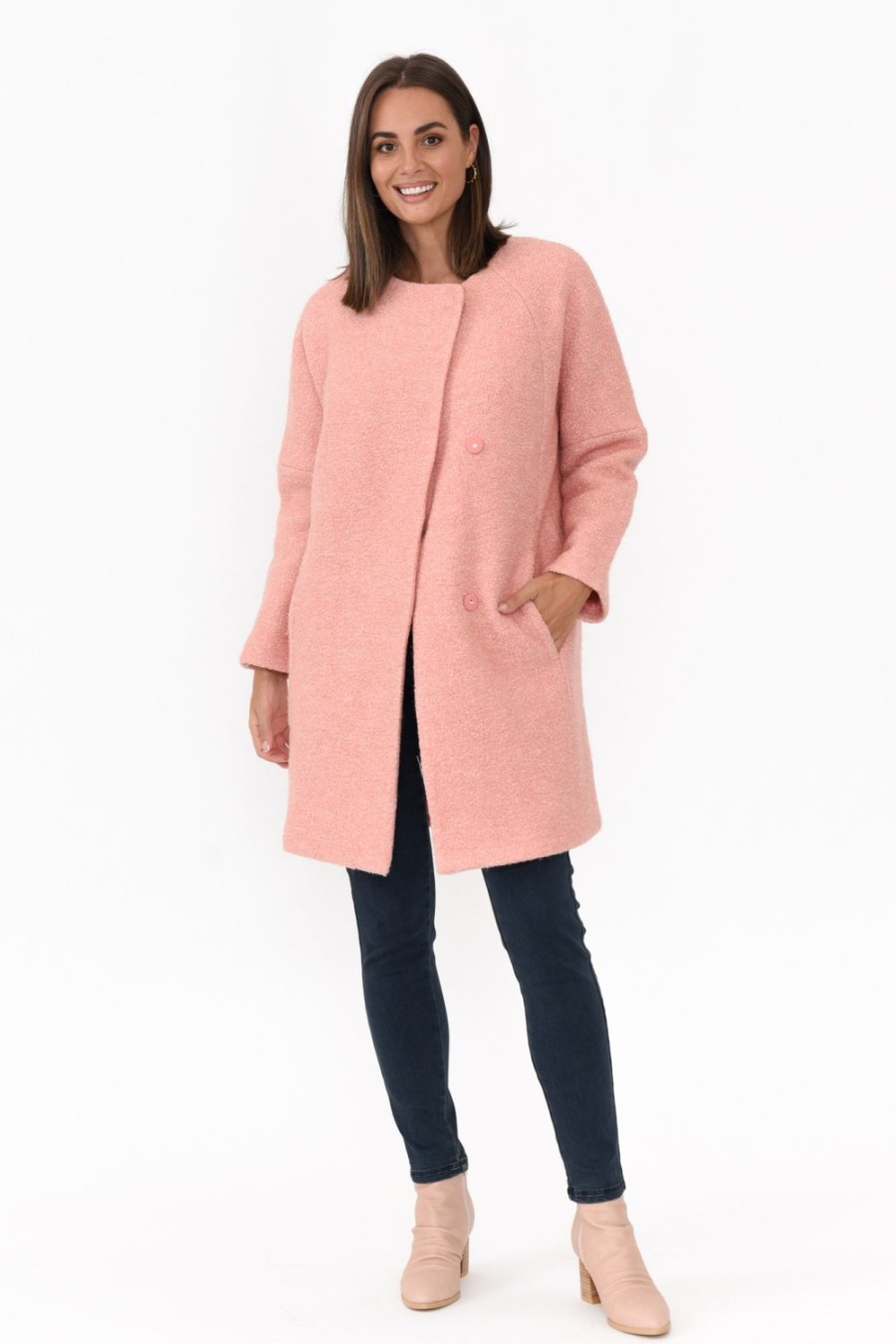 Clothing Foil Coats | Senseo Winter Peach Wool Blend Coat