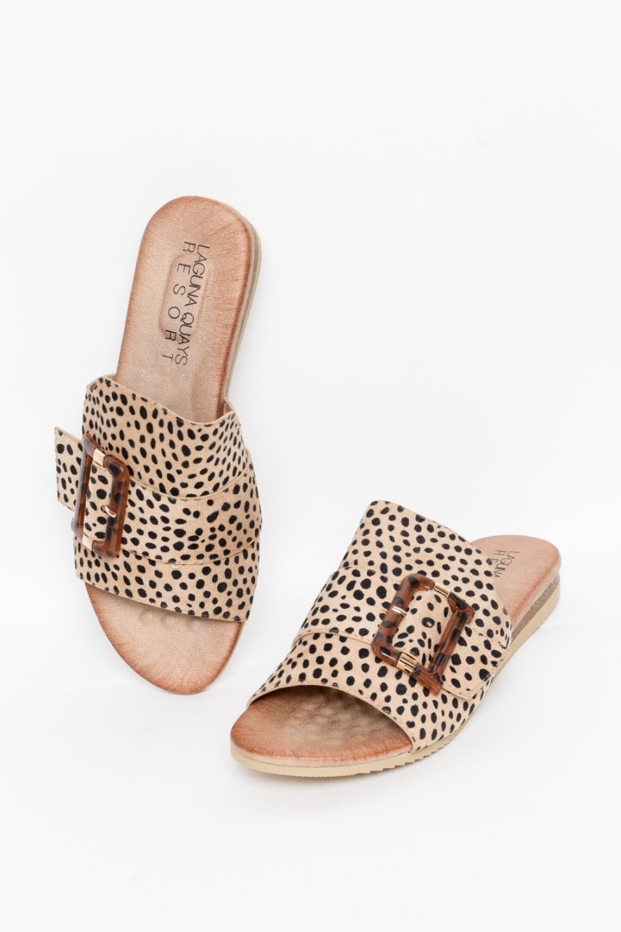 Shoes Laguna Quays Slides | Kivari Cheetah Buckle Slide