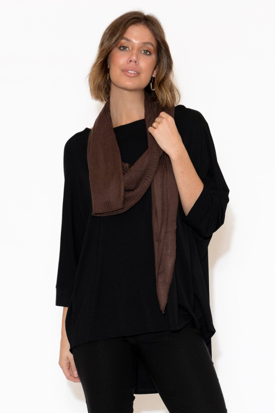 Clothing Lou Lou Scarves | Sutton Brown Bamboo Cashmere Scarf