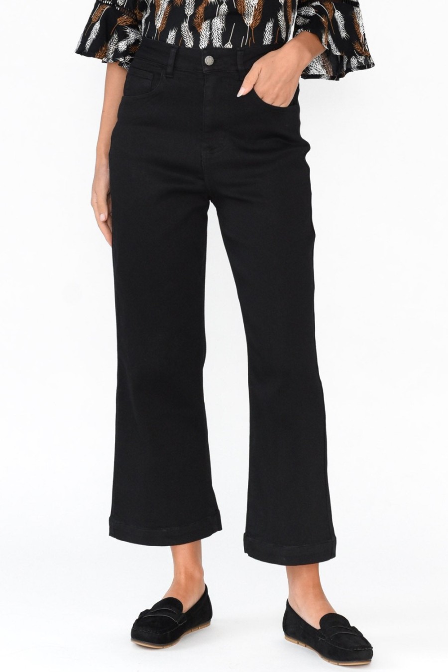 Clothing Betty Basics Jeans | Winnie Black Wide Leg Jean