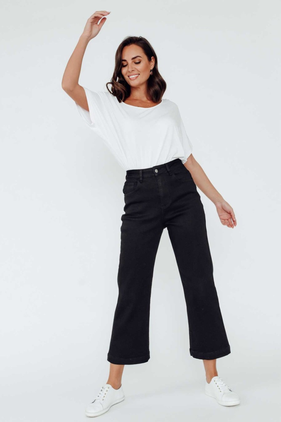 Clothing Betty Basics Jeans | Winnie Black Wide Leg Jean