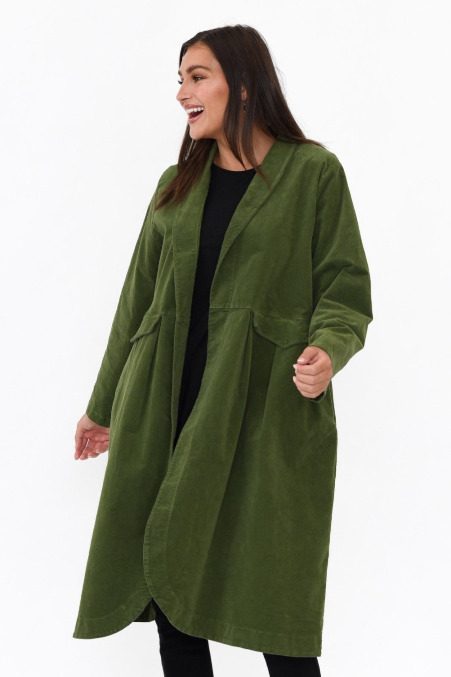 Clothing Frederic Jackets | Genevieve Emerald Velvet Coat