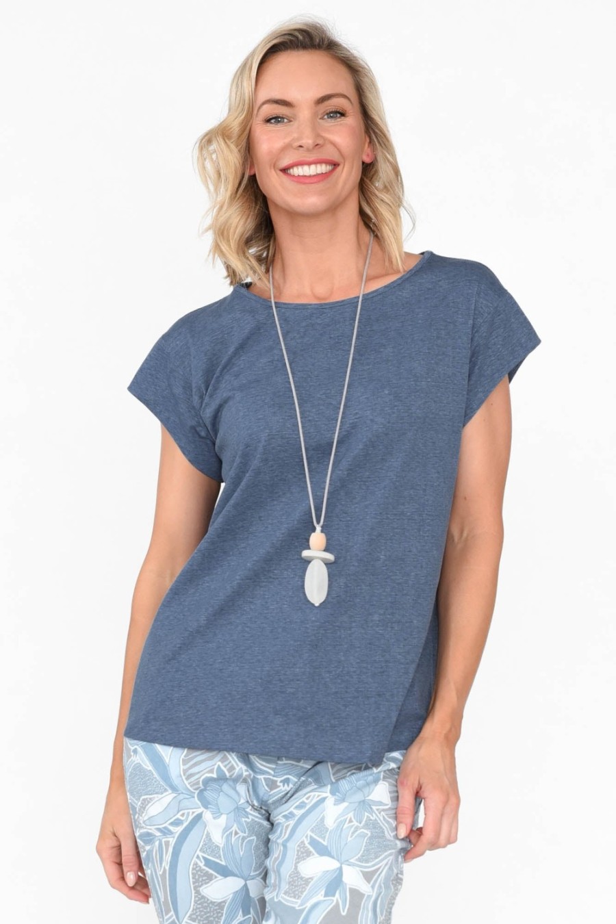 Clothing Cafe Latte Cotton Tops | Marlin Blue Wash Cotton Tee