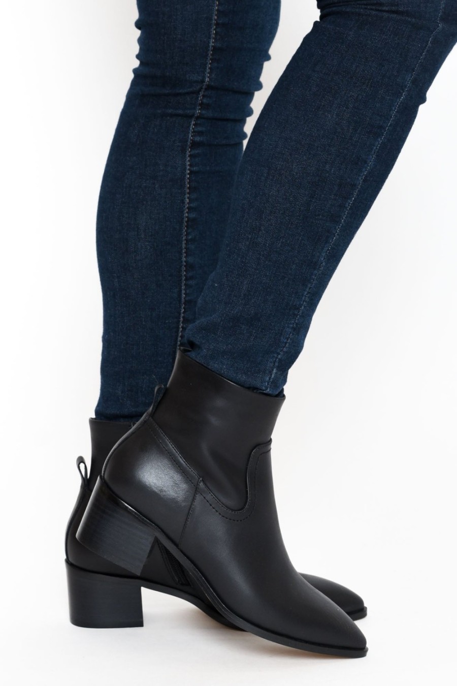 Shoes Nude Shoes | Haven Black Leather Ankle Boot