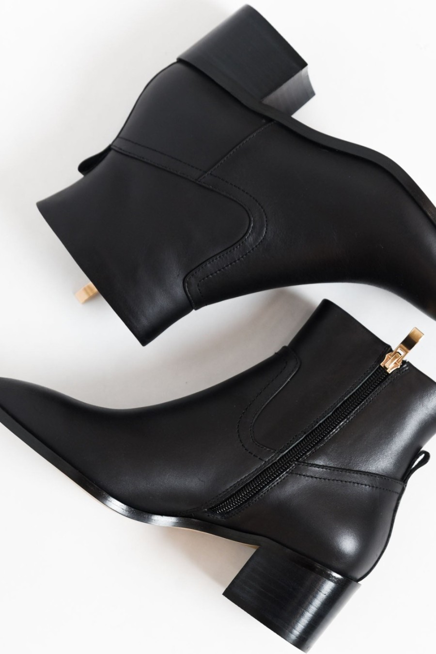 Shoes Nude Shoes | Haven Black Leather Ankle Boot