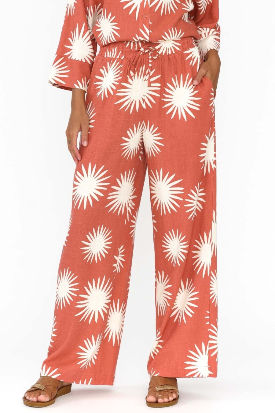 Clothing Label Of Love Pants | Cherish Rust Flower Pant