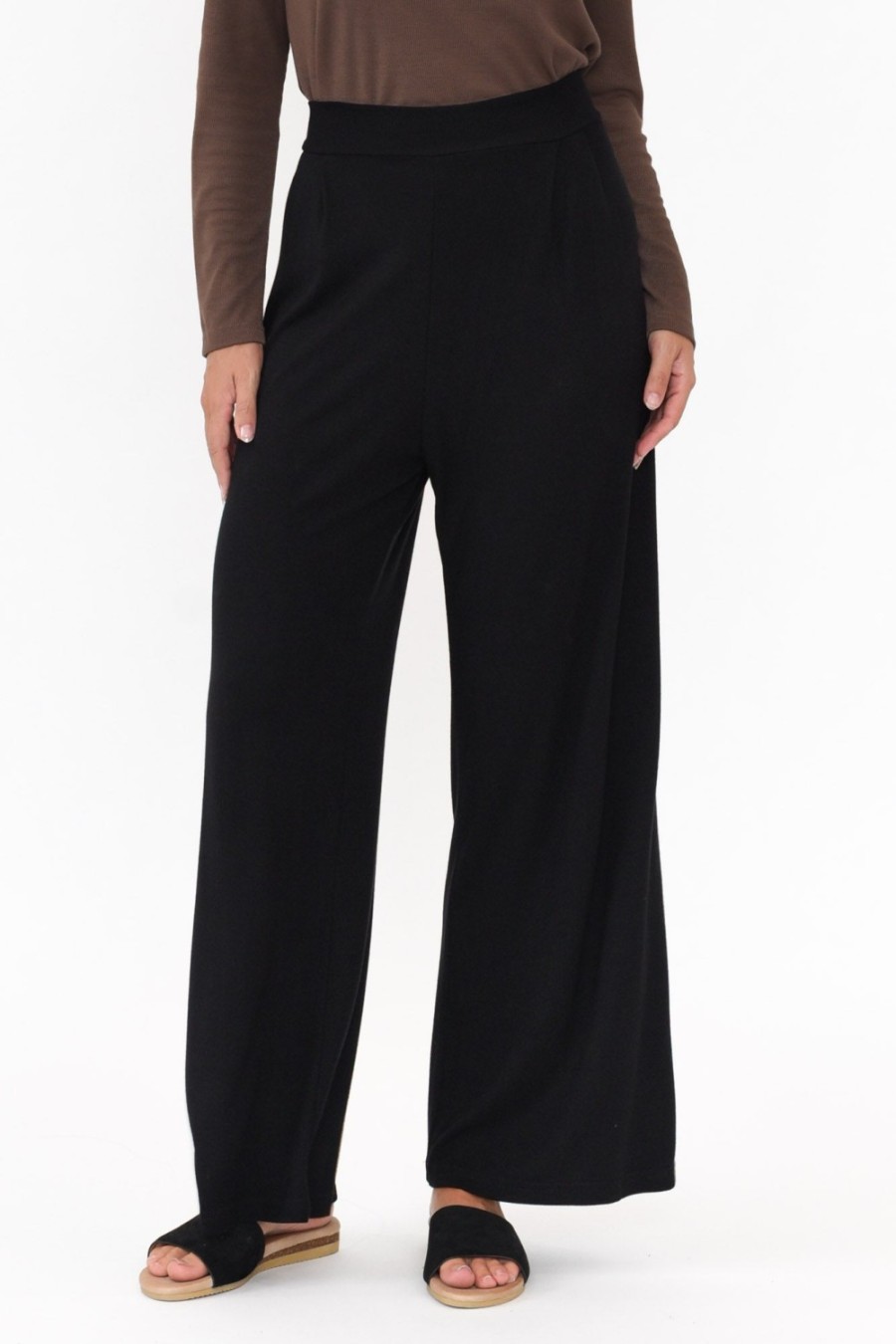 Clothing Lou Lou Pants | Joplin Black Bamboo Wide Leg Pant