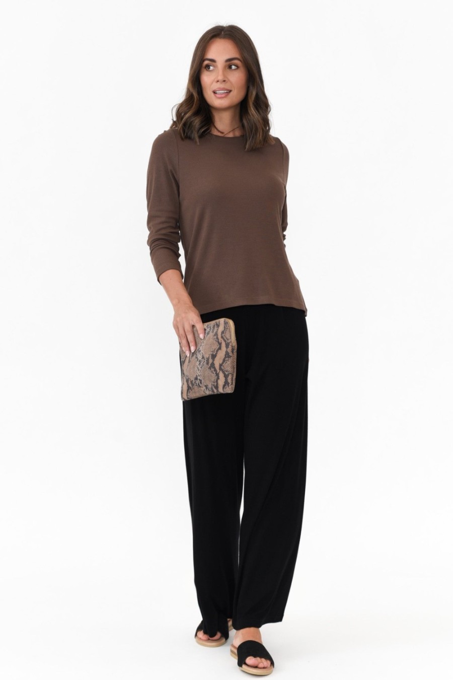 Clothing Lou Lou Pants | Joplin Black Bamboo Wide Leg Pant