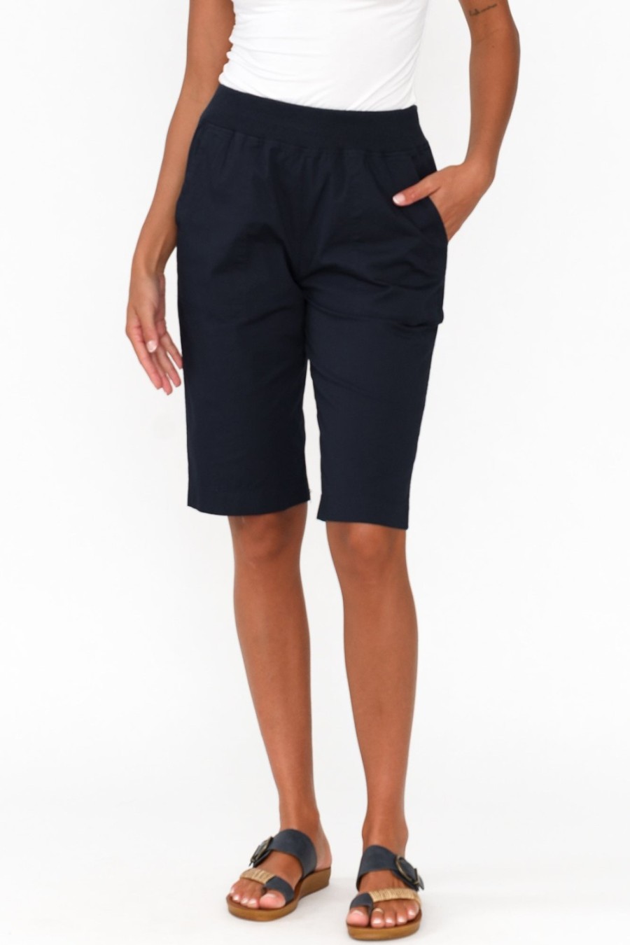 Clothing Threadz Shorts | Wilson Navy Cotton Short