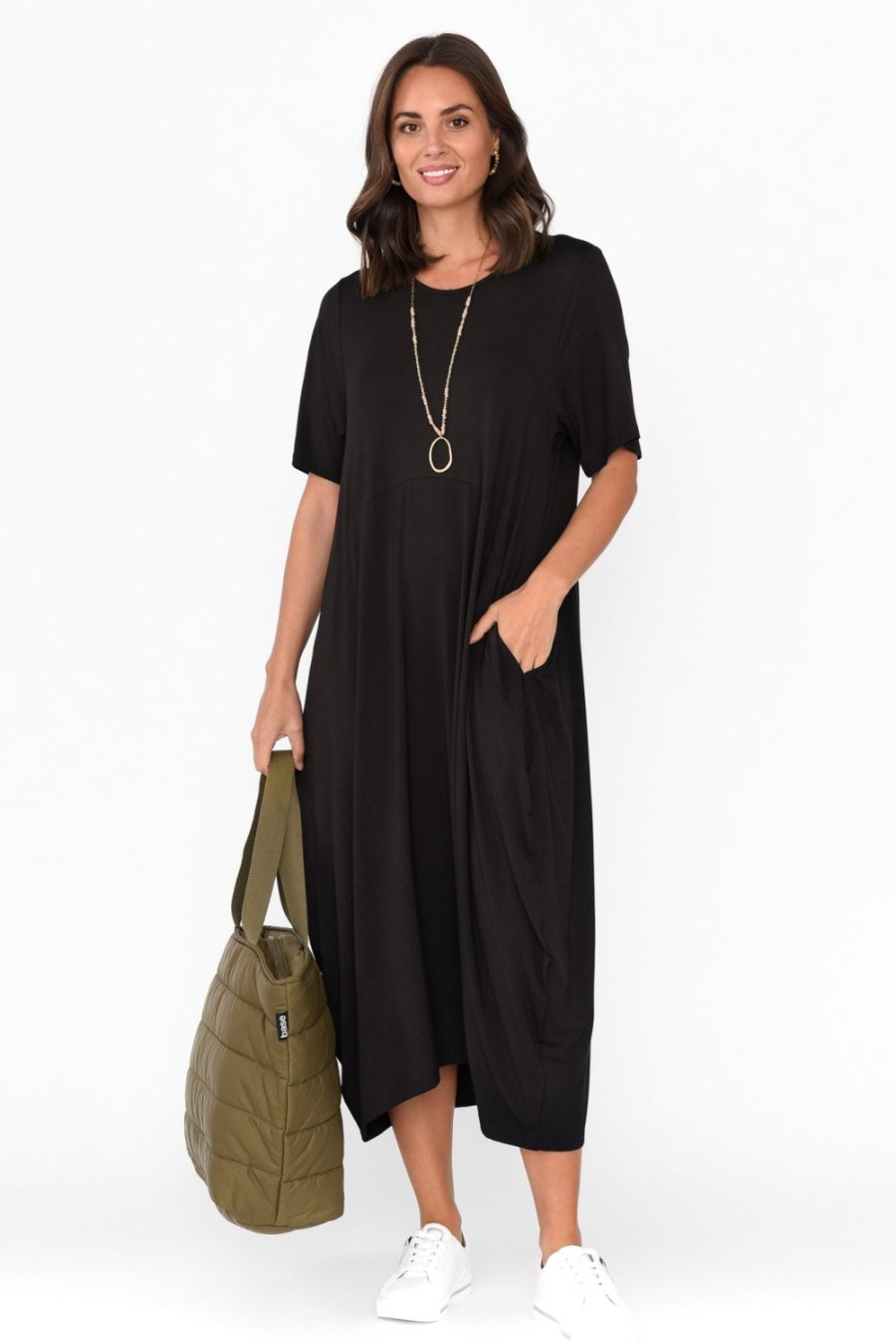 Clothing Pq Bamboo Dresses | Samiya Black Bamboo Dress