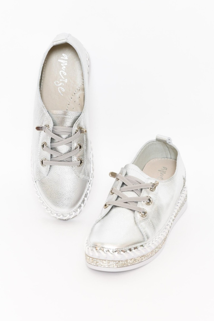 Shoes Ameise Leather Sneakers | Gamma Silver Star Leather Sneaker