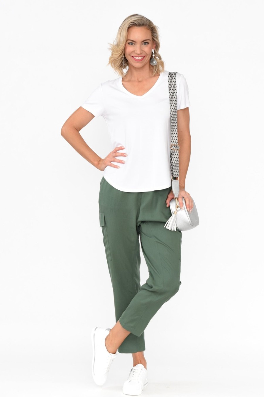 Clothing Tirelli Pants | Caylee Emerald Lyocell Cargo Pant