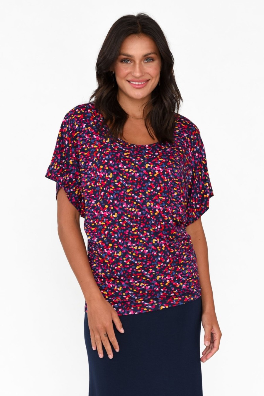 Clothing Betty Basics Sleeved Tops | Confetti Maui Tee