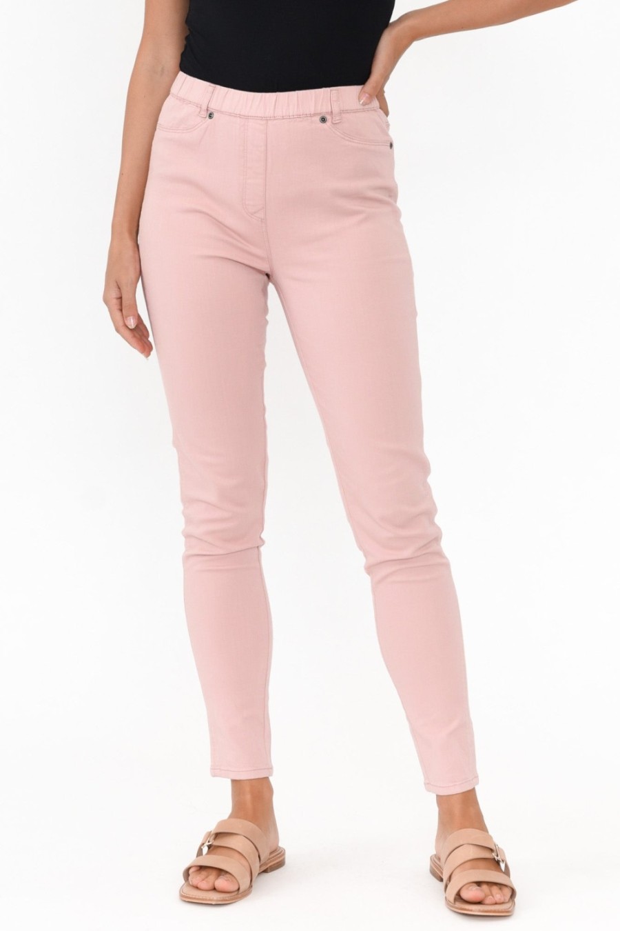 Clothing Cafe Latte Pants | Reed Blush Stretch Cotton Pant