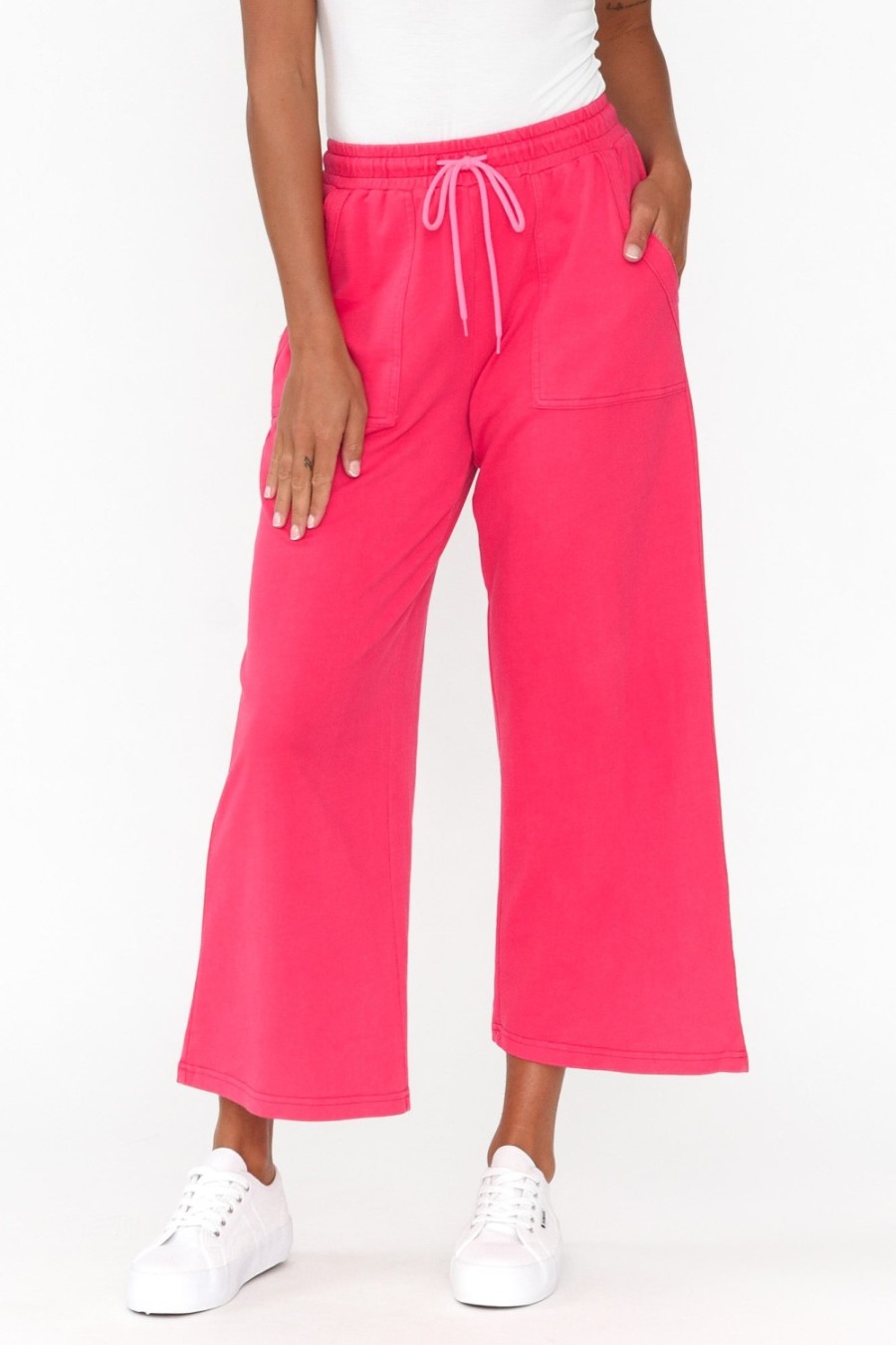 Clothing One Ten Willow Pants | Mariam Hot Pink Relaxed Track Pant