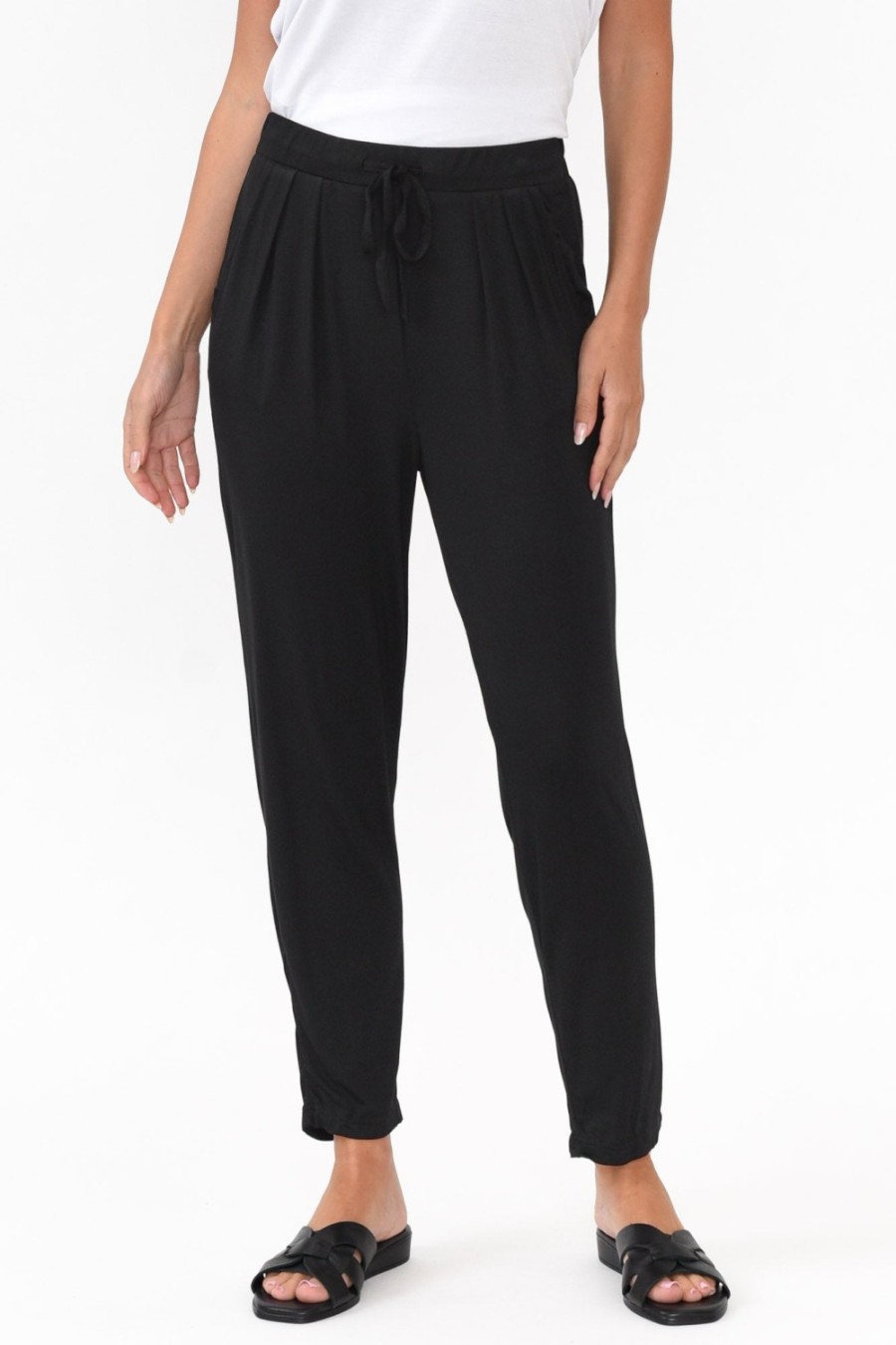 Clothing Willow Tree Pants | Alabama Black Modal Straight Leg Pant