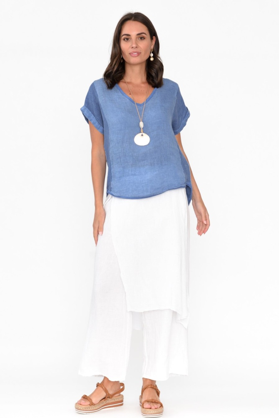 Clothing La Strada Pants | Lucienne White Linen Layer Pant