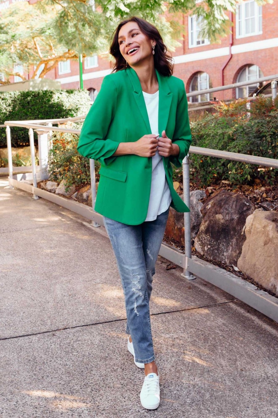 Clothing Betty Basics Jackets | Merci Green Ponte Blazer