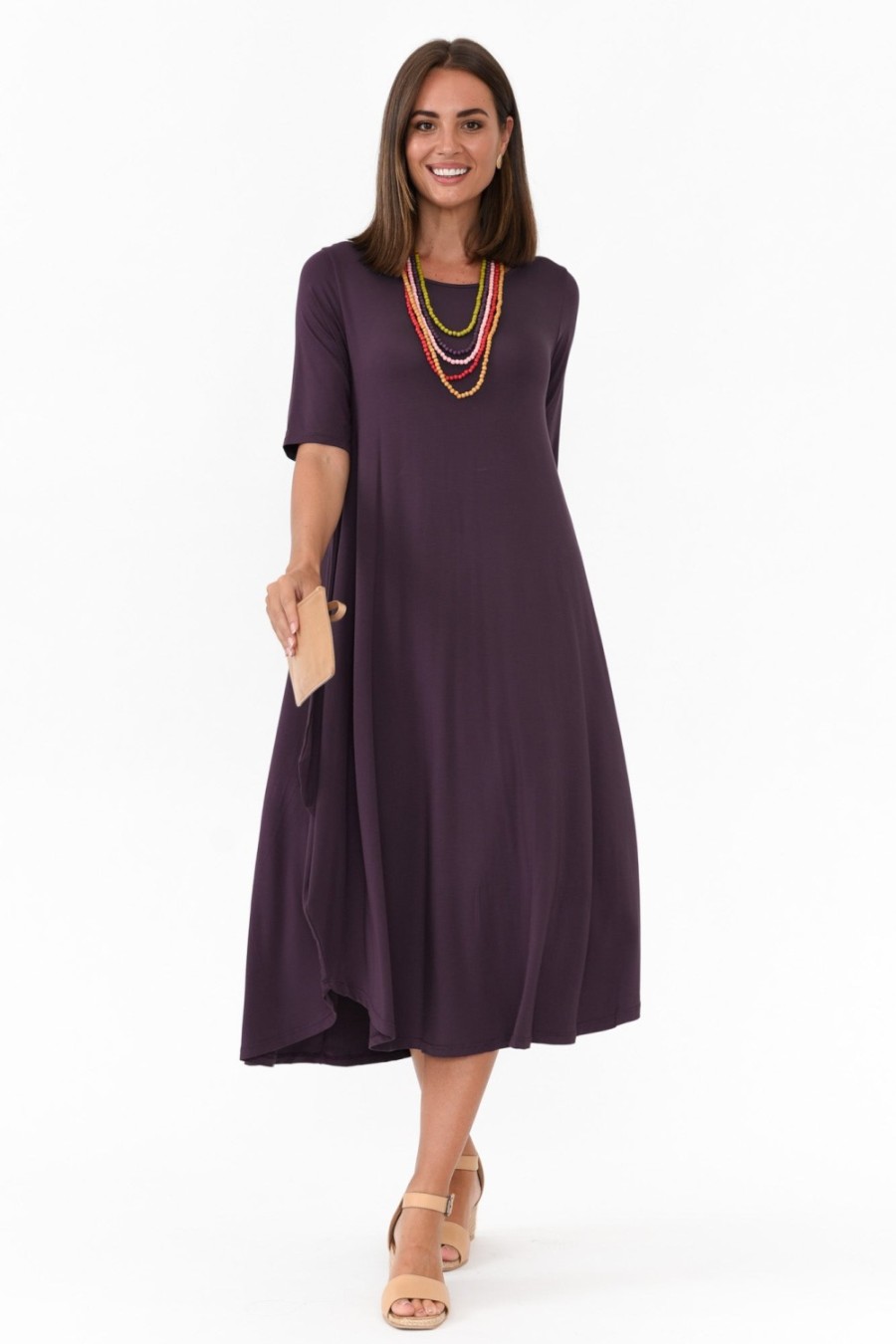 Clothing Tani Midi Dresses | Mulberry Micro Modal Tri Drape Dress