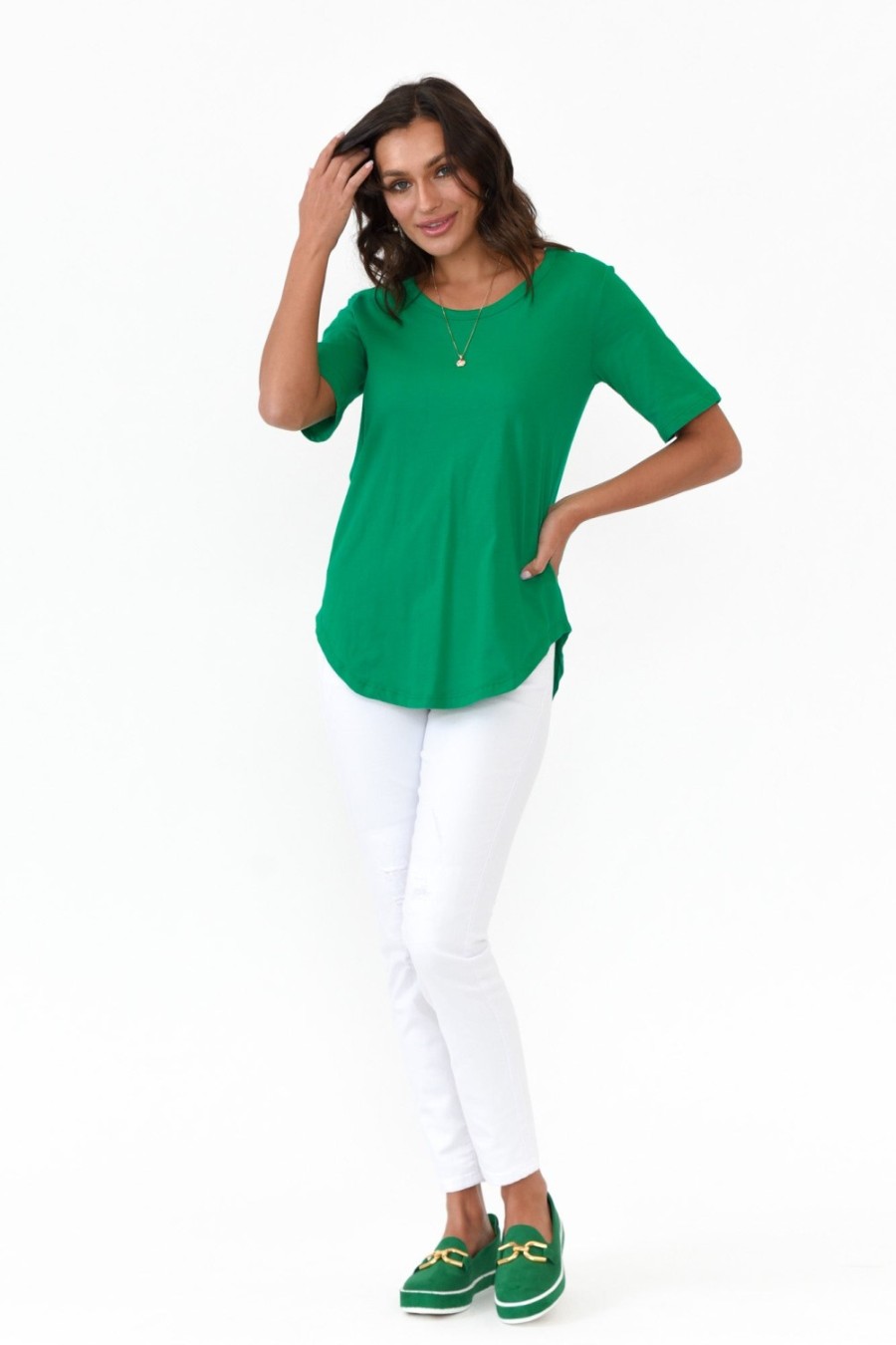 Clothing Betty Basics Sleeved Tops | Ariana Jade Cotton Tee