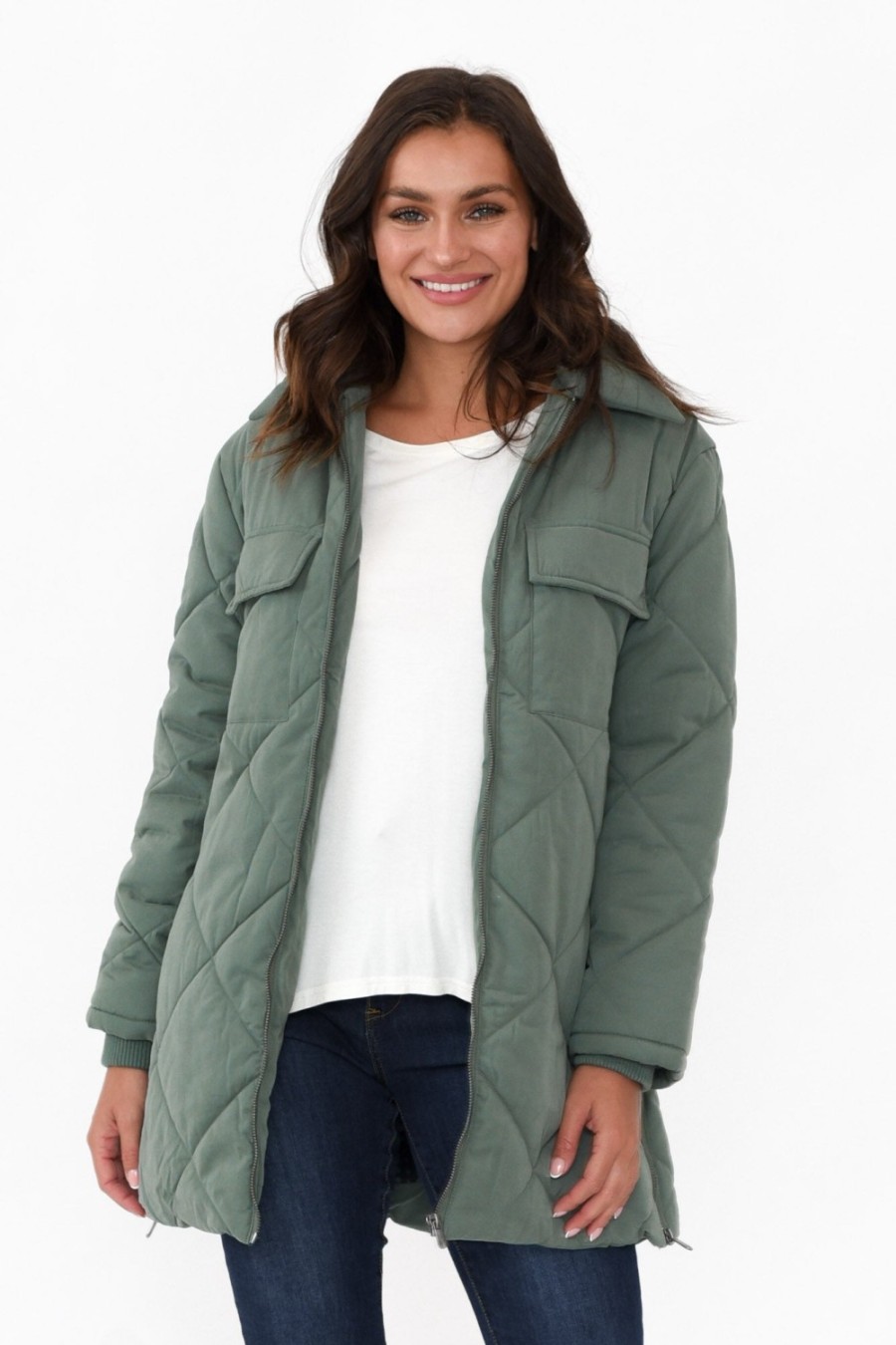 Clothing Foxwood Jackets | Whitley Green Longline Puffer Jacket