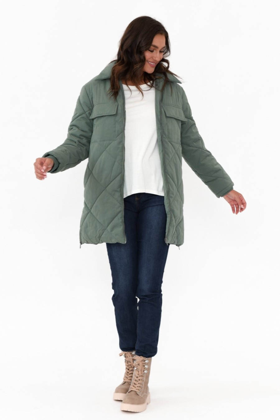 Clothing Foxwood Jackets | Whitley Green Longline Puffer Jacket