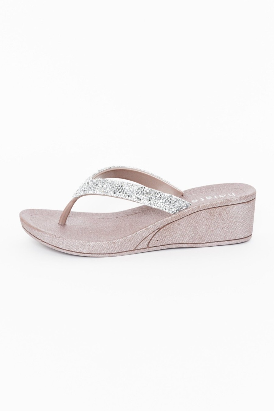 Shoes Holster Heeled Sandals | Alora Champagne Diamante Wedge