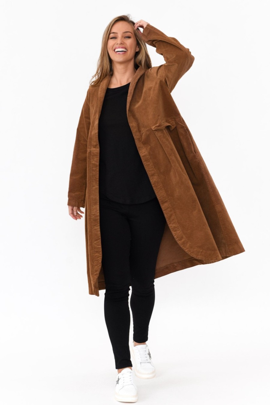 Clothing Frederic Jackets | Genevieve Brown Velvet Coat