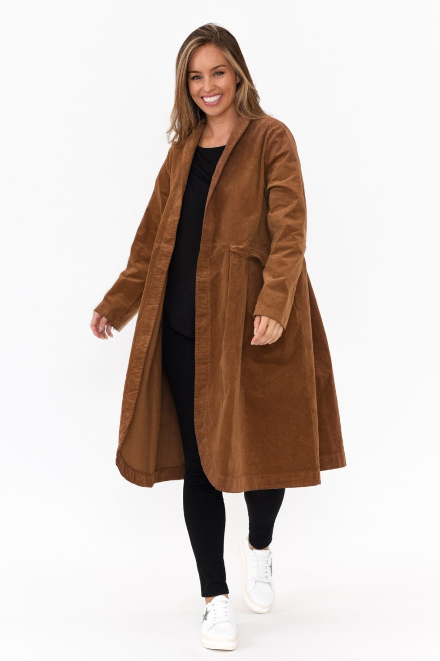 Clothing Frederic Jackets | Genevieve Brown Velvet Coat