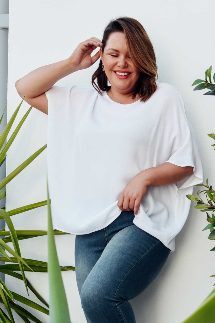 Clothing Boho Sleeved Tops | White Drape Top