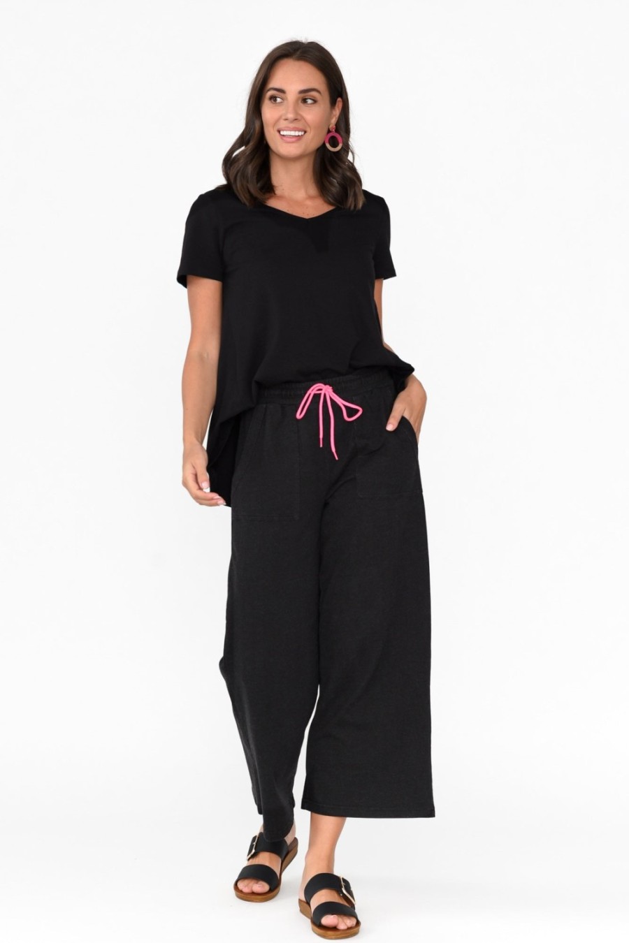 Clothing One Ten Willow Pants | Mariam Black Relaxed Track Pant