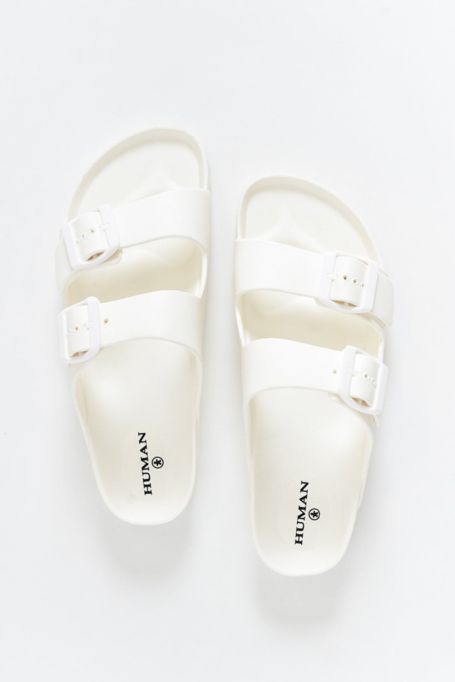 Shoes Human Shoes Slides | Ripe White Buckle Slide