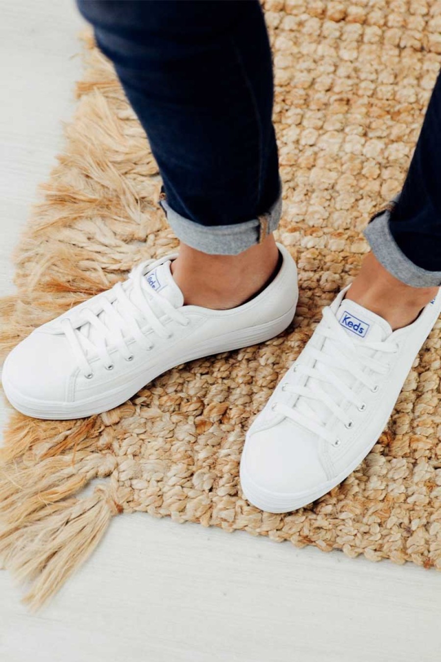 Shoes Keds White Sneakers | Triple Kick White Leather Sneaker