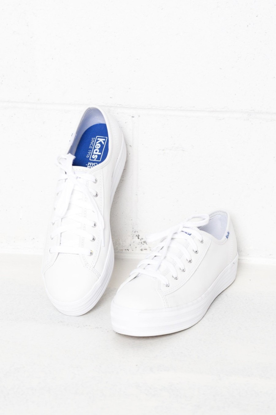 Shoes Keds White Sneakers | Triple Kick White Leather Sneaker