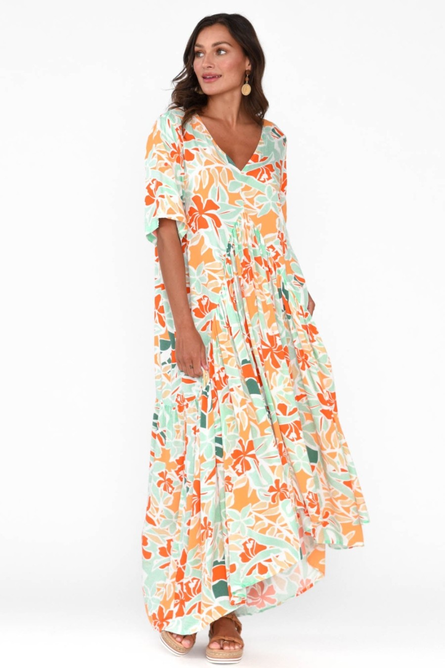 Clothing PQ Maxi Dresses | Orange Garden Peak Maxi Dress