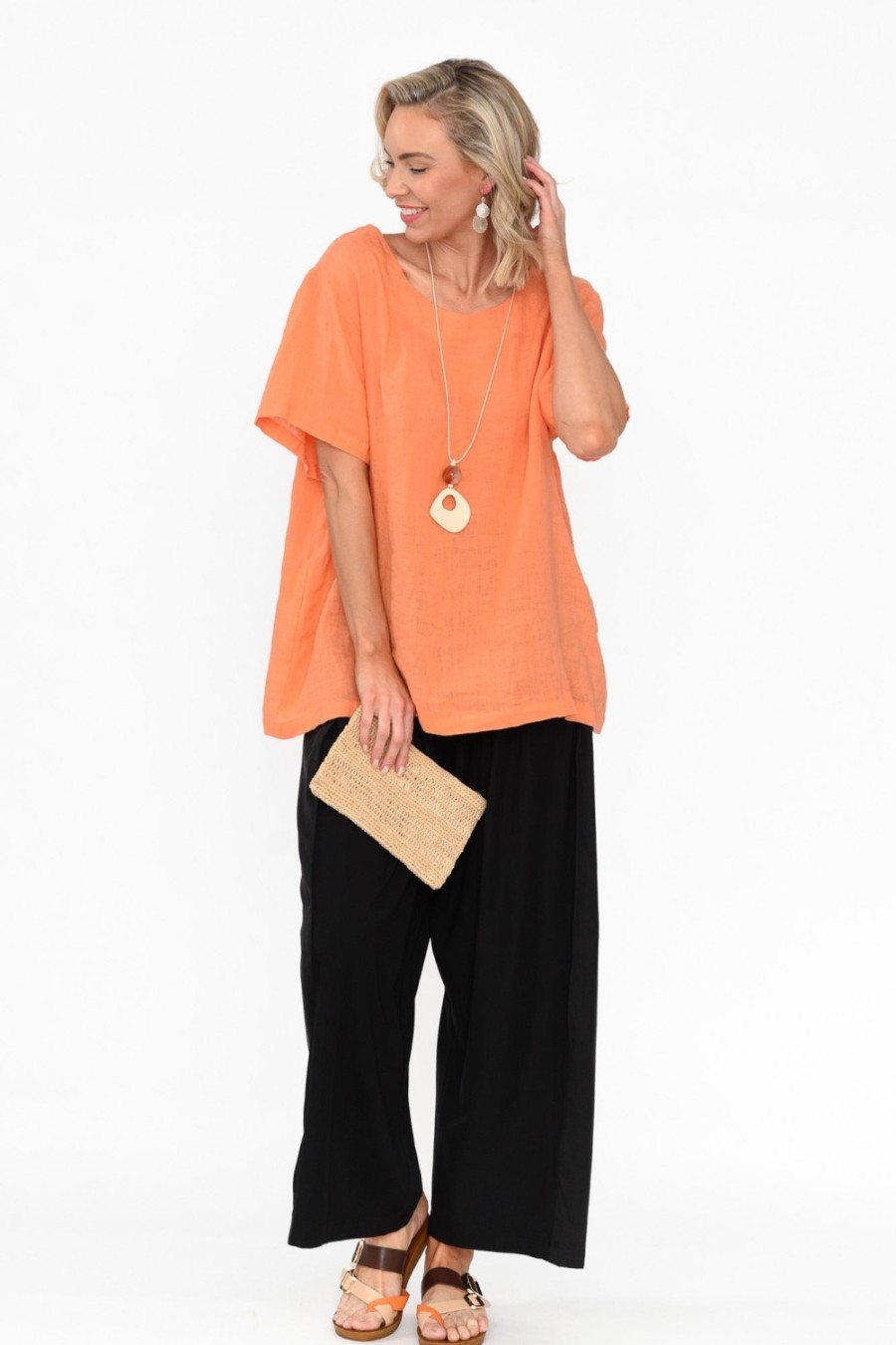 Clothing Tirelli Pants | Aimee Black Side Panel Palazzo Pant