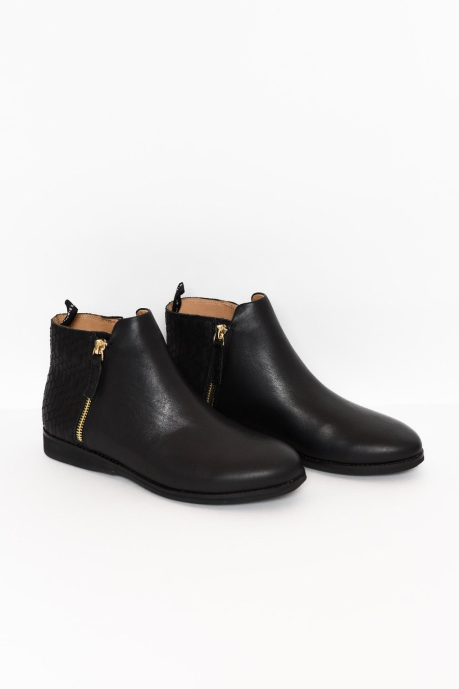 Shoes Rollie Nation | Sidezip Black Leather Ankle Boot